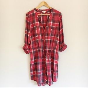 Soft Joie Red Plaid Cassina Tunic Shirt Dress